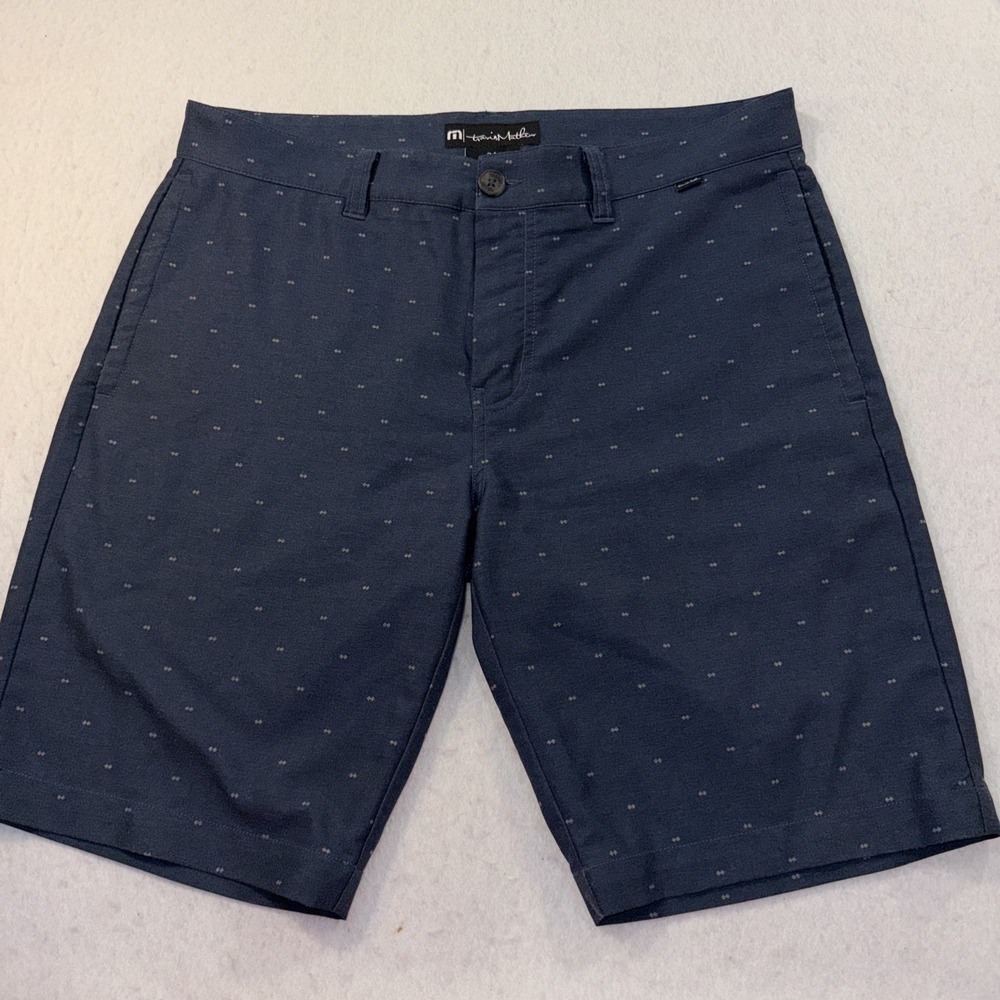 Travis Mathew Shorts Mens 34 Blue Performance Golf Casual Stretch Preppy